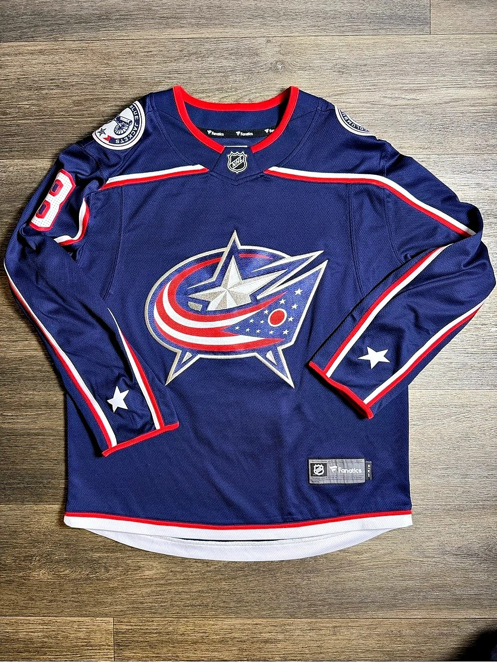 Fanatics Columbus Blue Jackets Zach Attack #8 Jersey Mens Size Medium